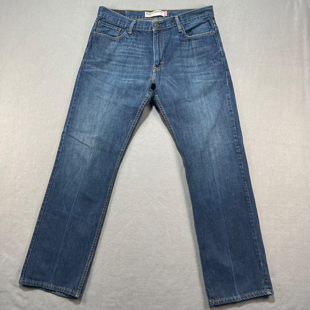 Vintage Levis 514 Mens Jeans 36x32 Slim Straight Leg Medium Wash Mexico Y2K